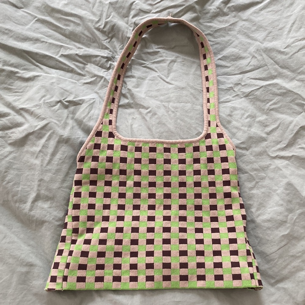 Checkered Halter Style Crop Top - Picture 9 of 9